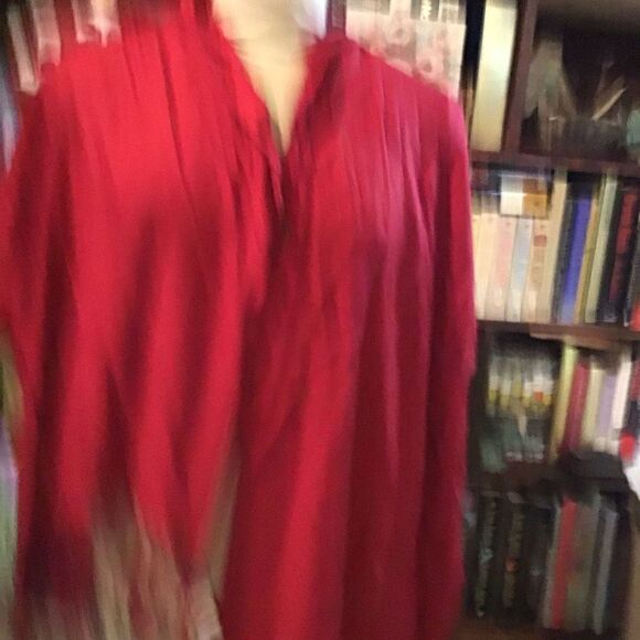 Petty red shawl with tassels by New Direction - Picture 1 of 3